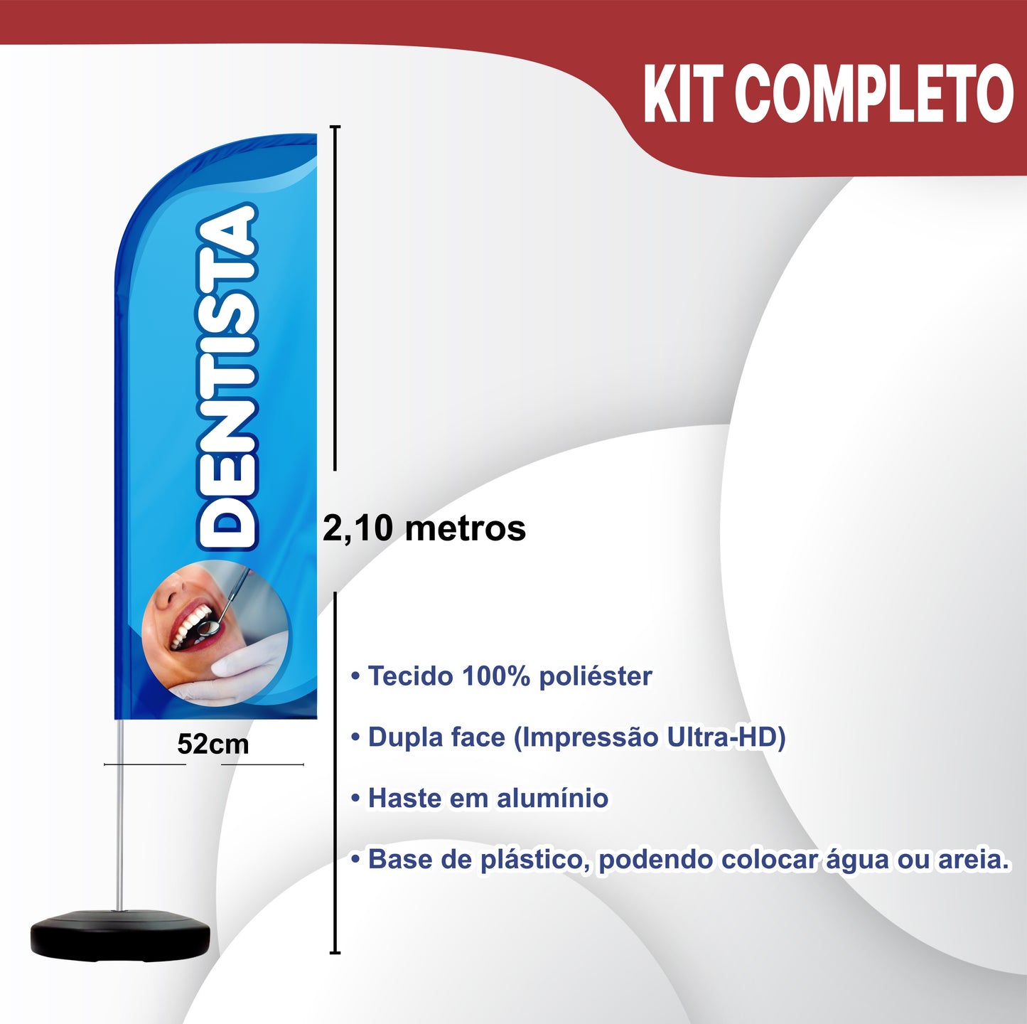 Wind Banner Completo 2,10m Dentista
