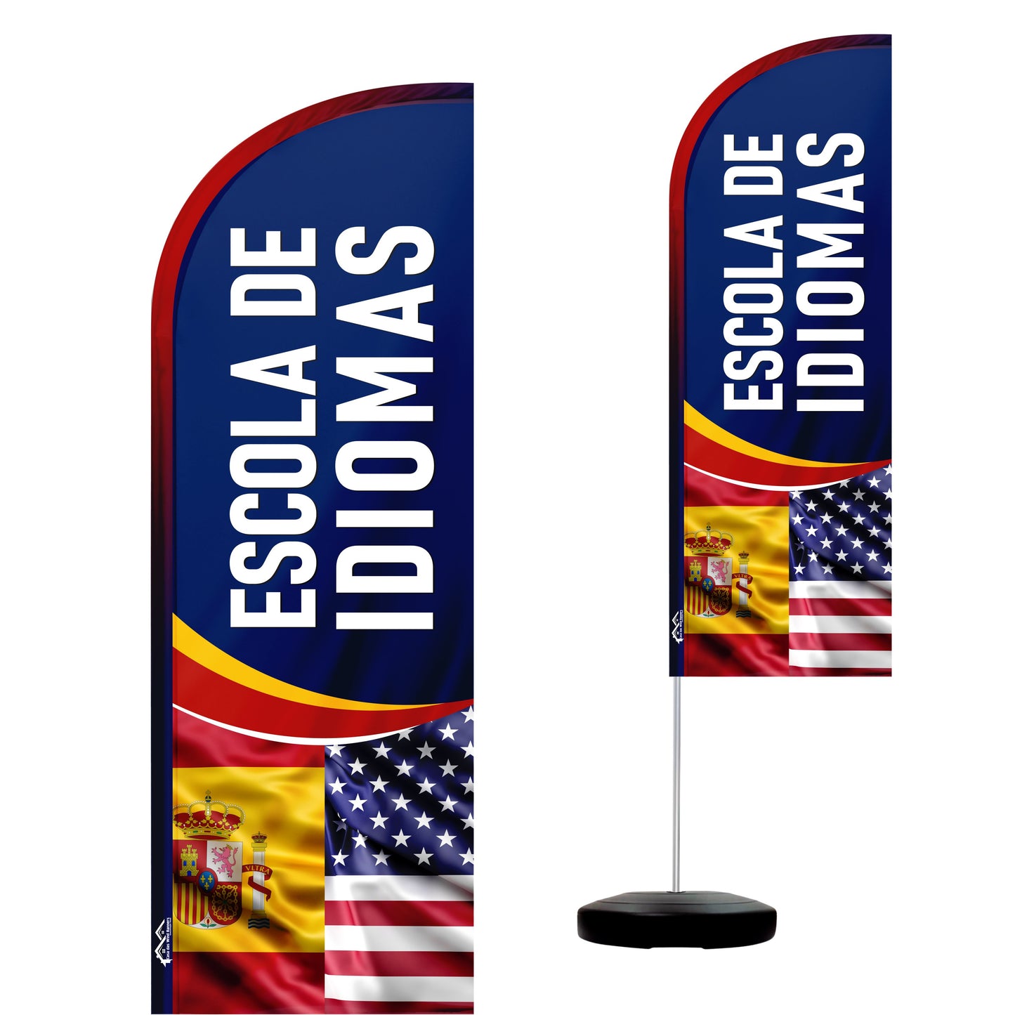 Wind Banner Completo 2,10m Escola de Idiomas