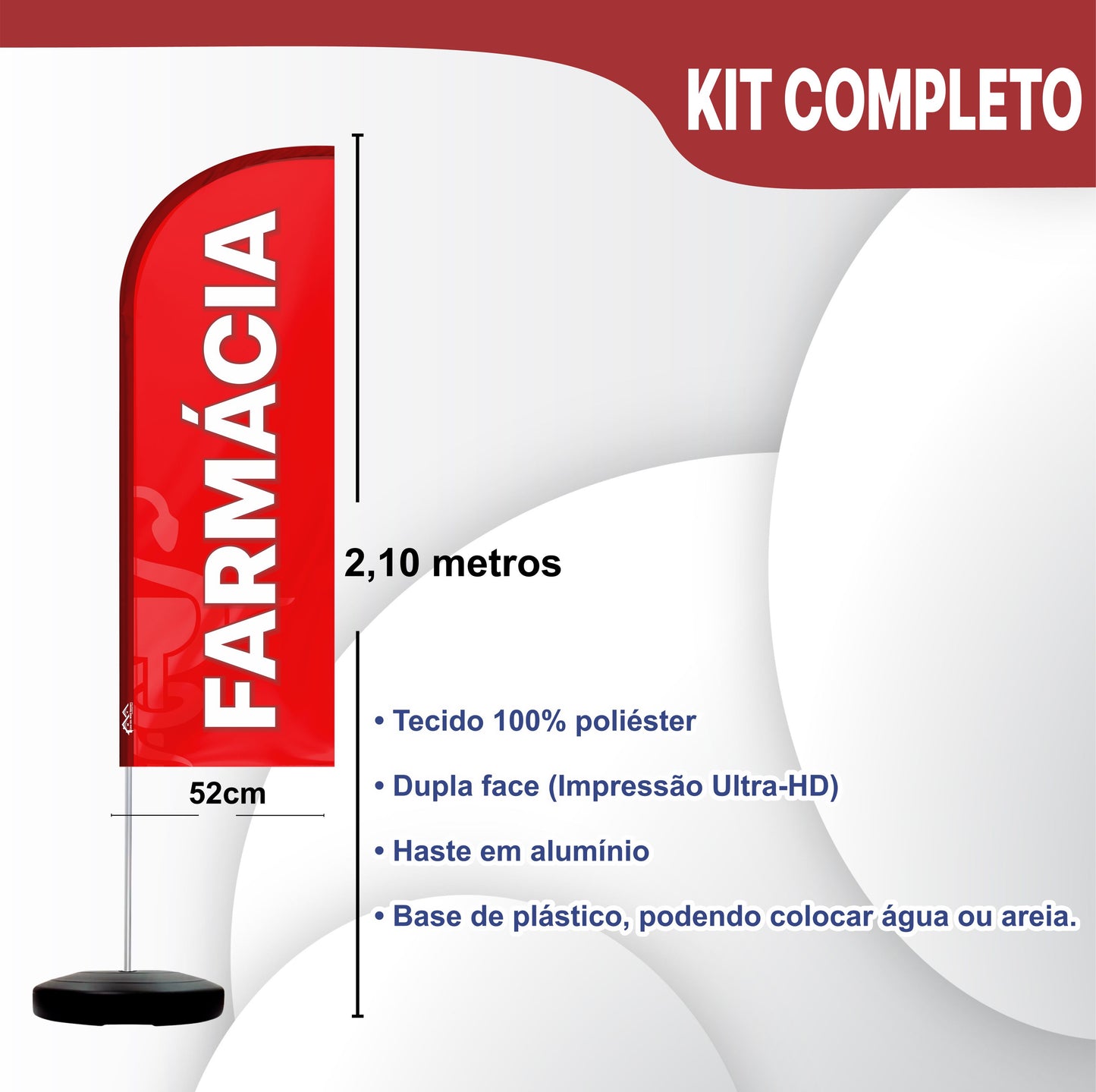 Wind Banner Completo 2,10m Farmácia