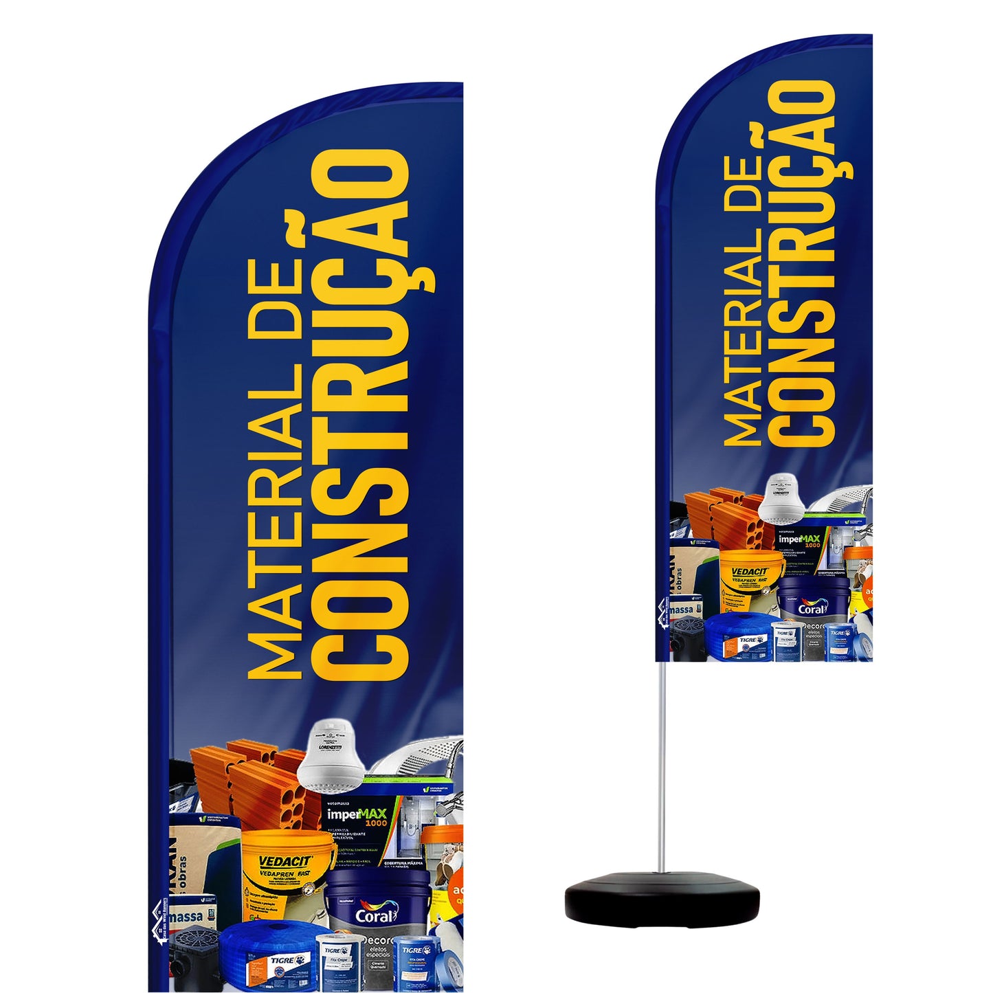 Wind Banner Completo 2,10m Material de Construção