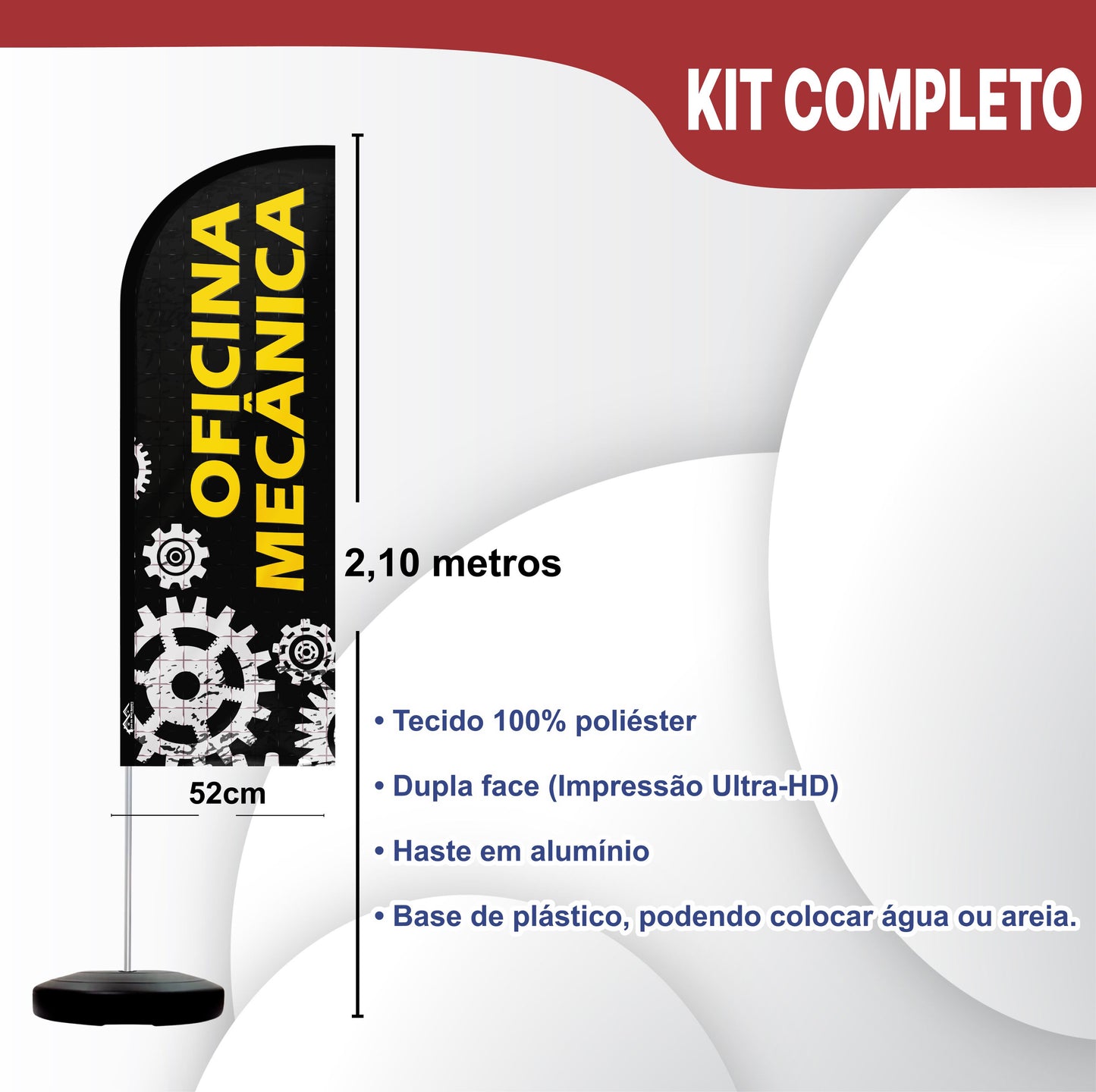 Wind Banner Completo 2,10m Oficina Mecânica
