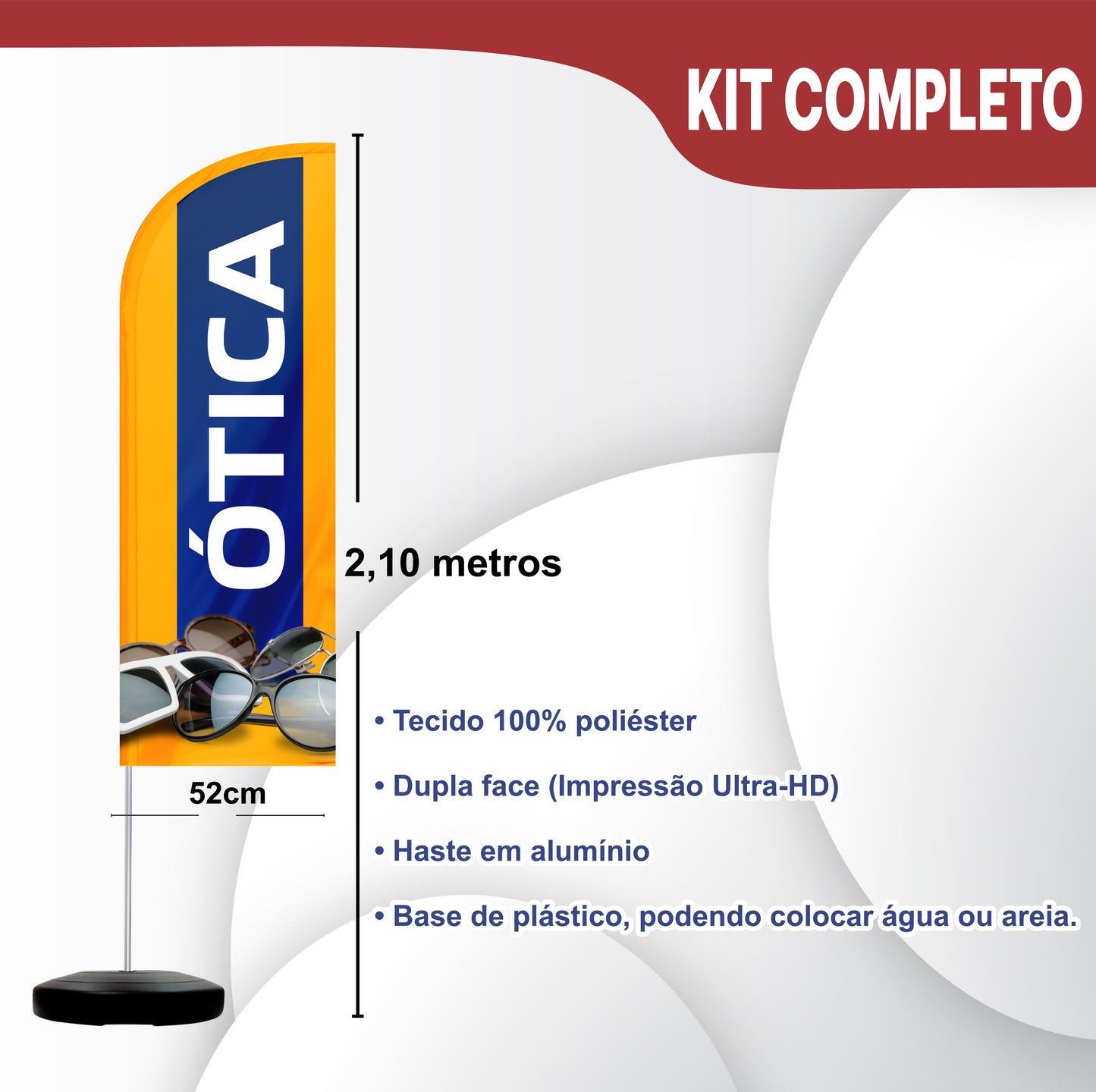 Wind Banner Completo 2,10m Ótica