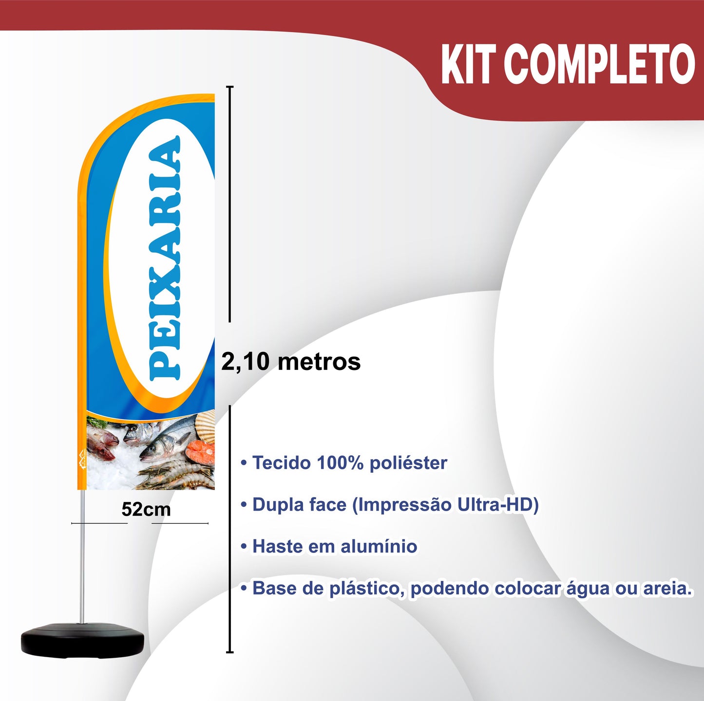 Wind Banner Completo 2,10m Peixaria