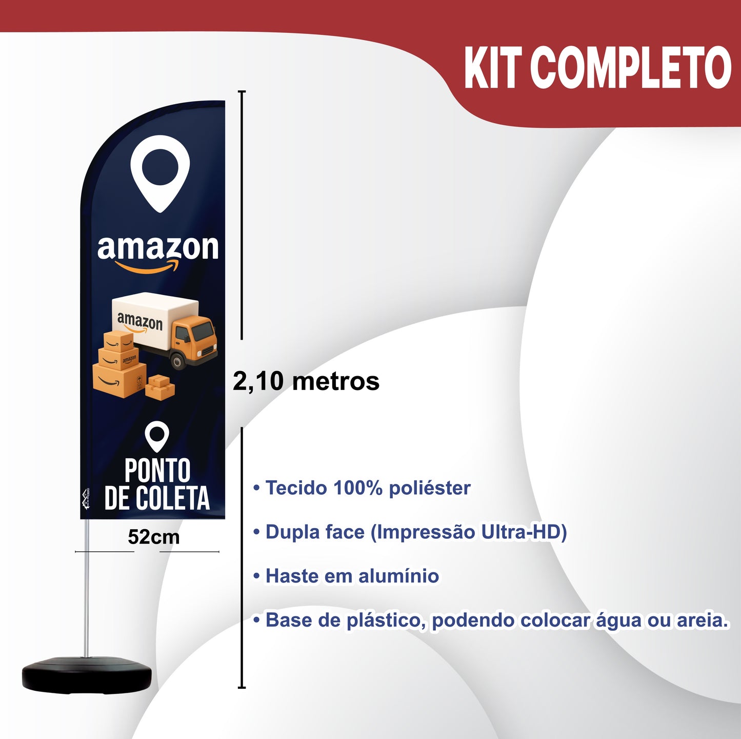 Wind Banner Completo 2,10m Ponto de Coleta Amazon