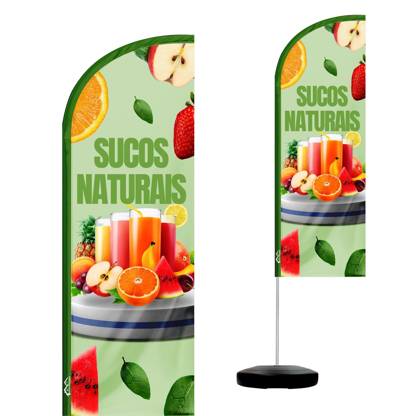 Wind Banner Completo 2,10m Sucos Naturais
