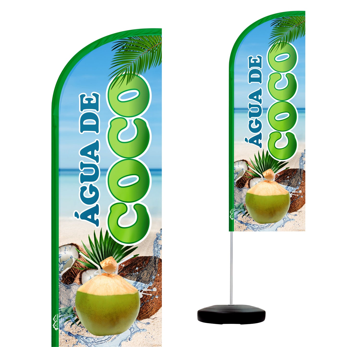 Wind Banner Completo 2,10m Água De Coco