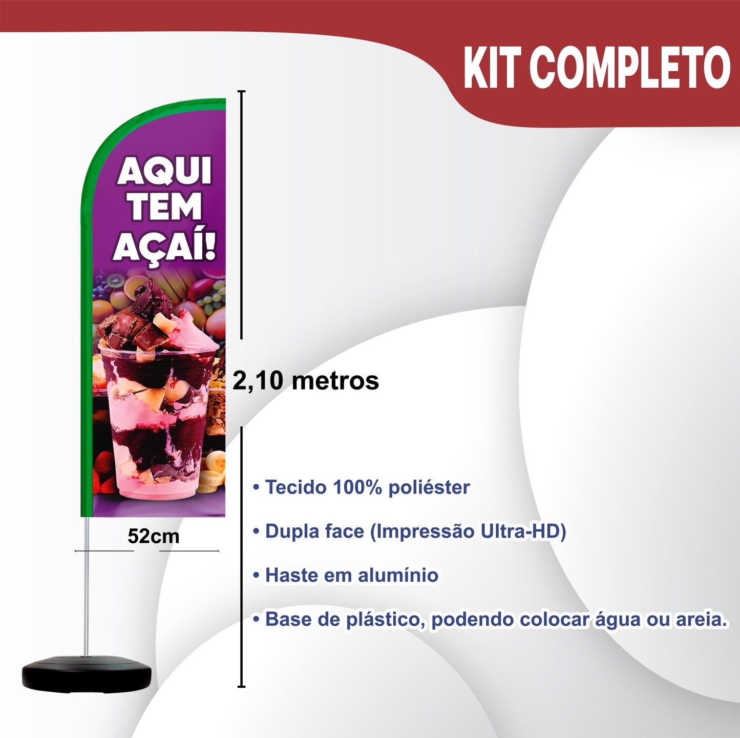 Wind Banner Completo 2,10m Açaí M1