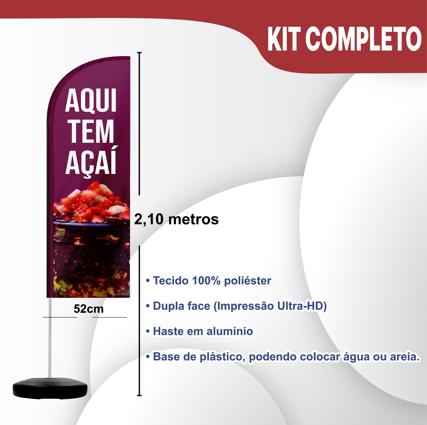 Wind Banner Completo 2,10m Açaí M2