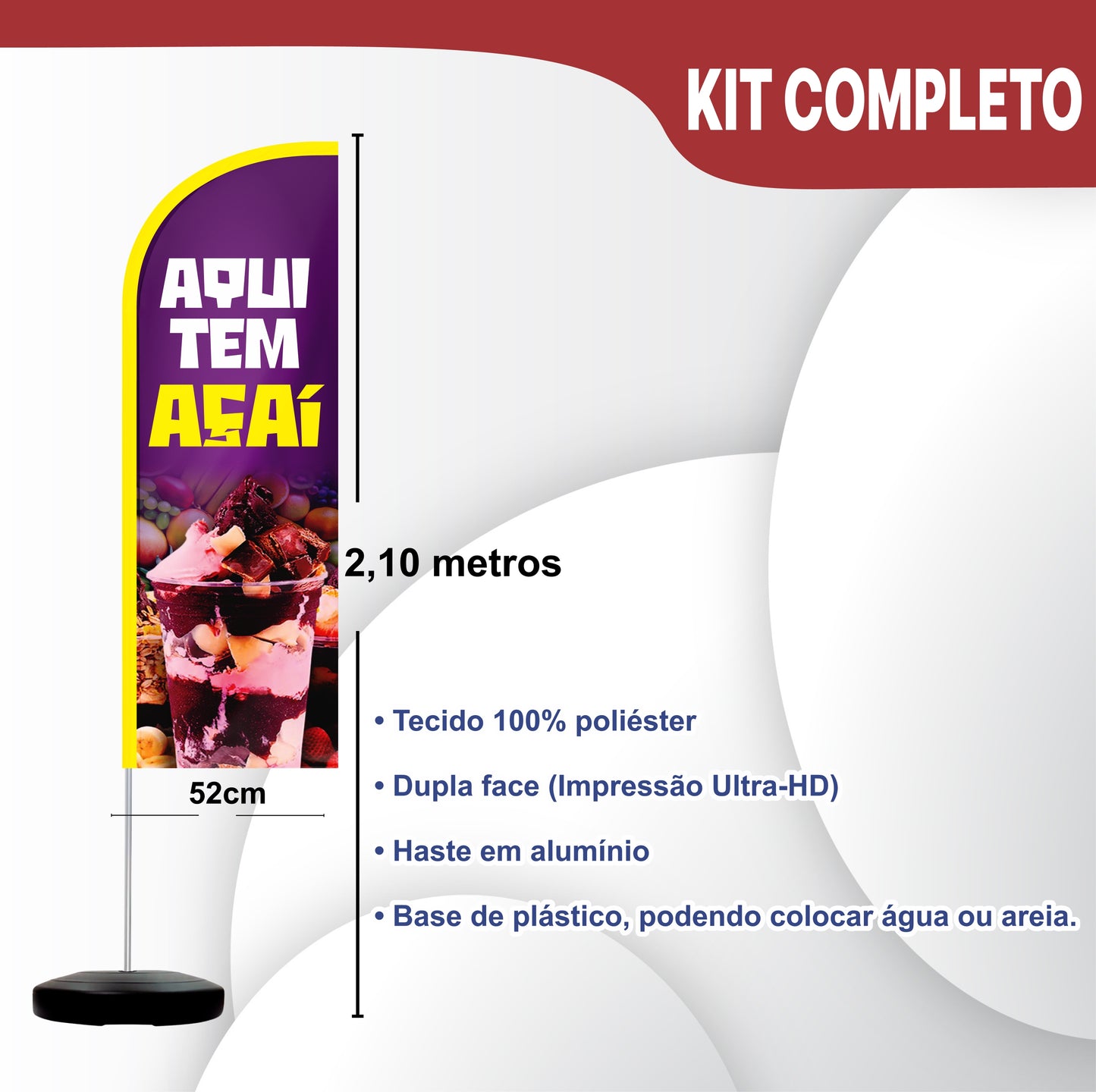 Wind Banner Completo 2,10m Açaí M4