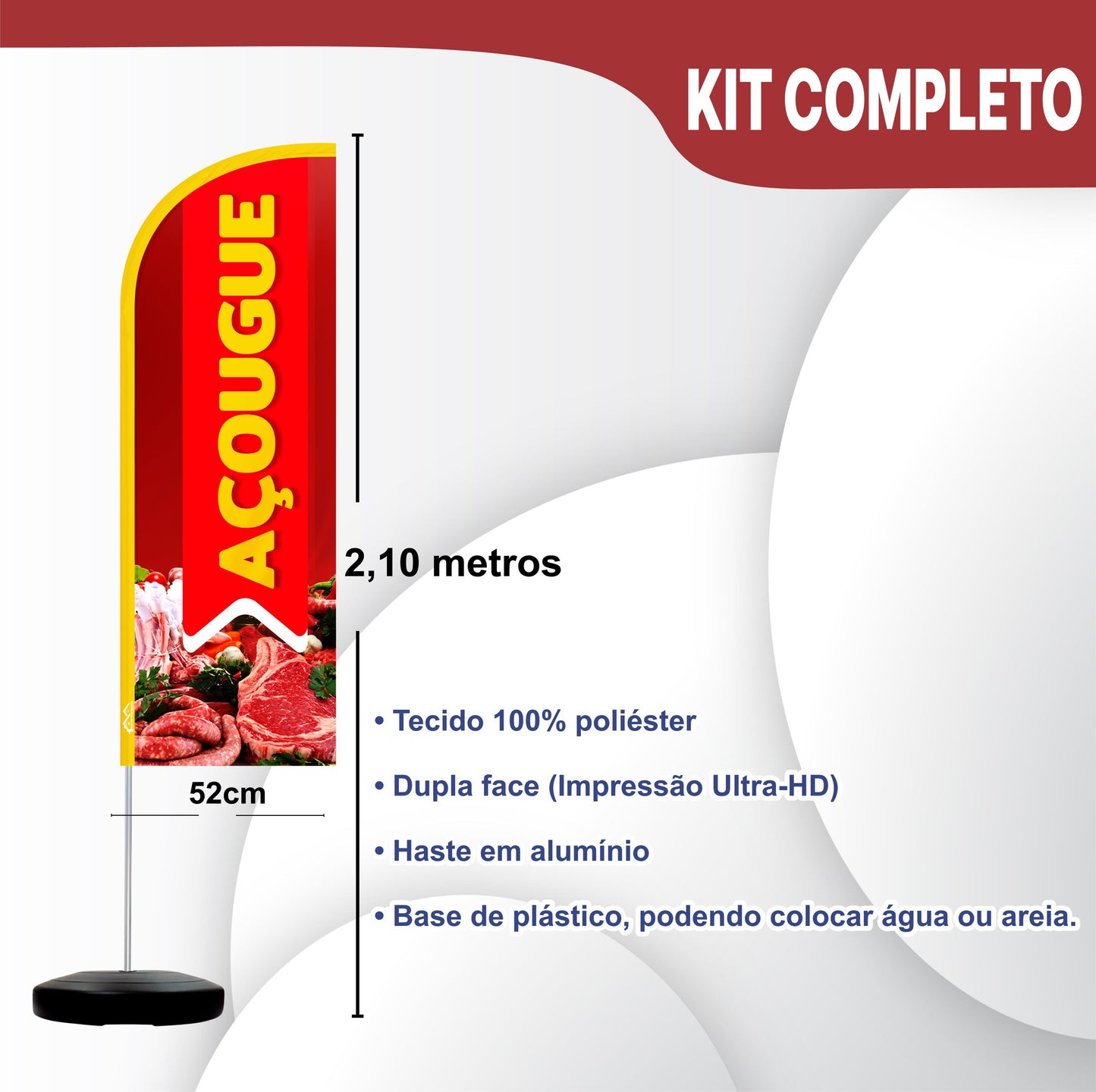 Wind Banner Completo 2,10m Açougue