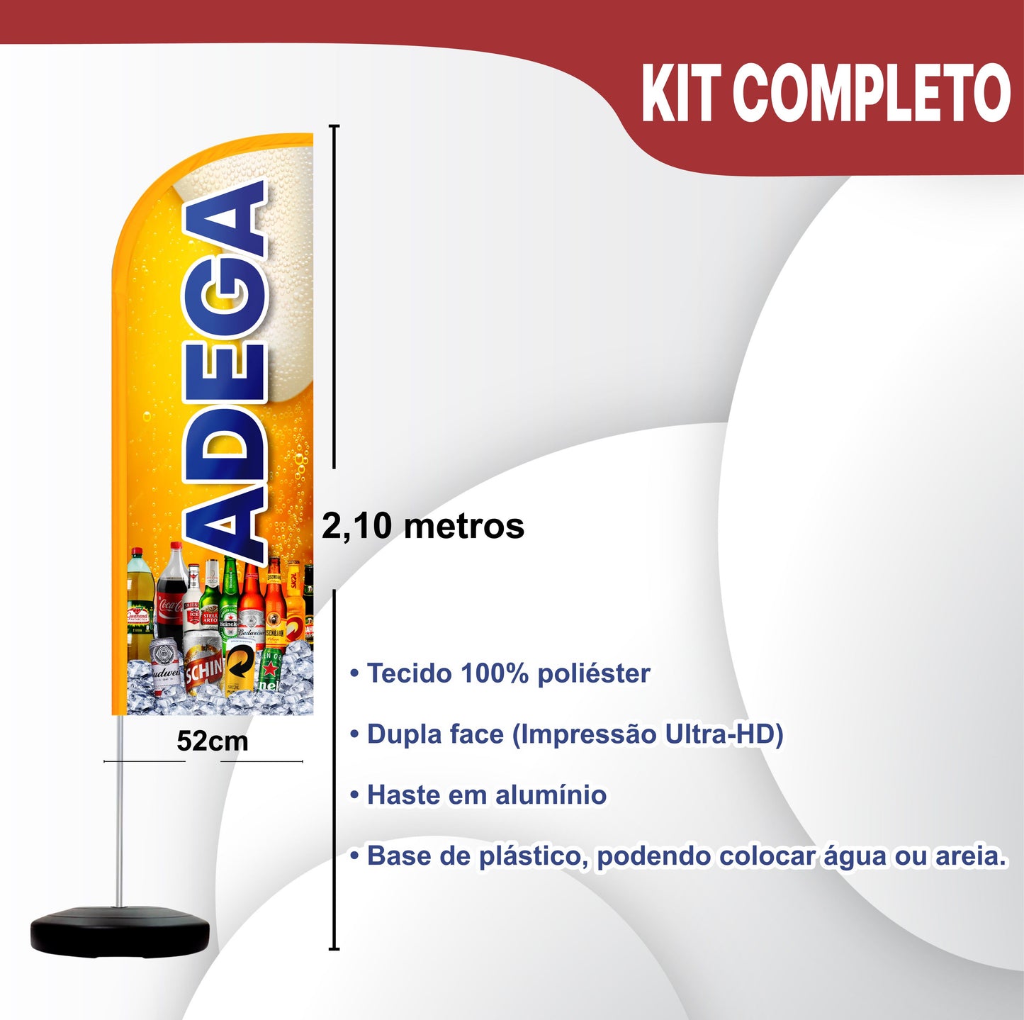 Wind Banner Completo 2,10m Adega