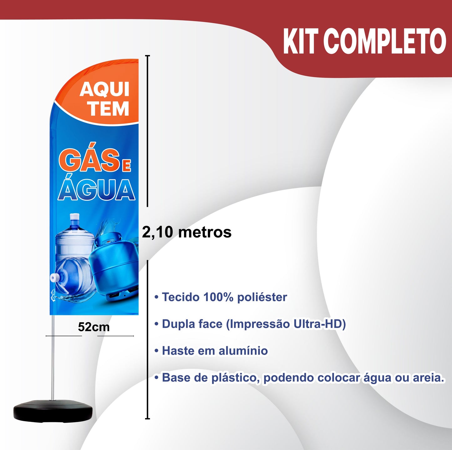 Wind Banner Completo 2,10m Água E Gás