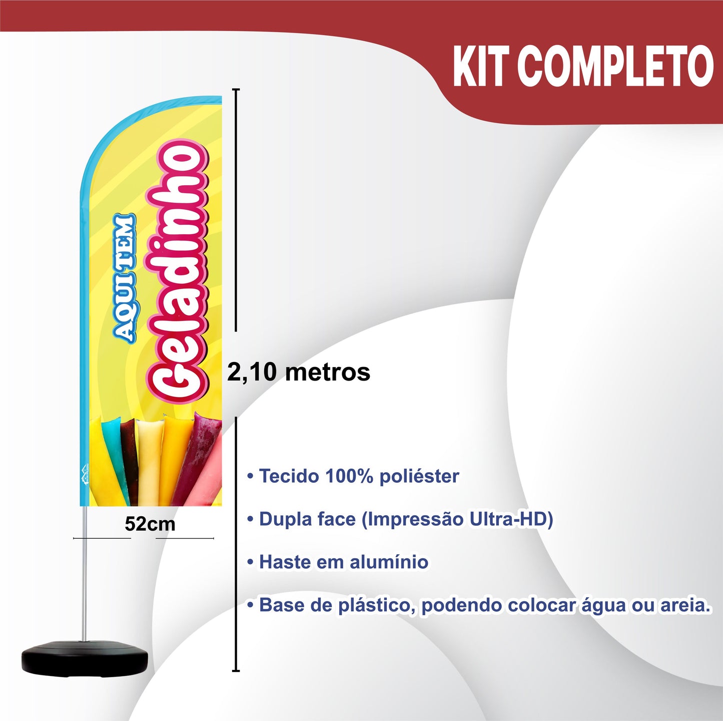 Wind Banner Completo 2,10m Geladinho