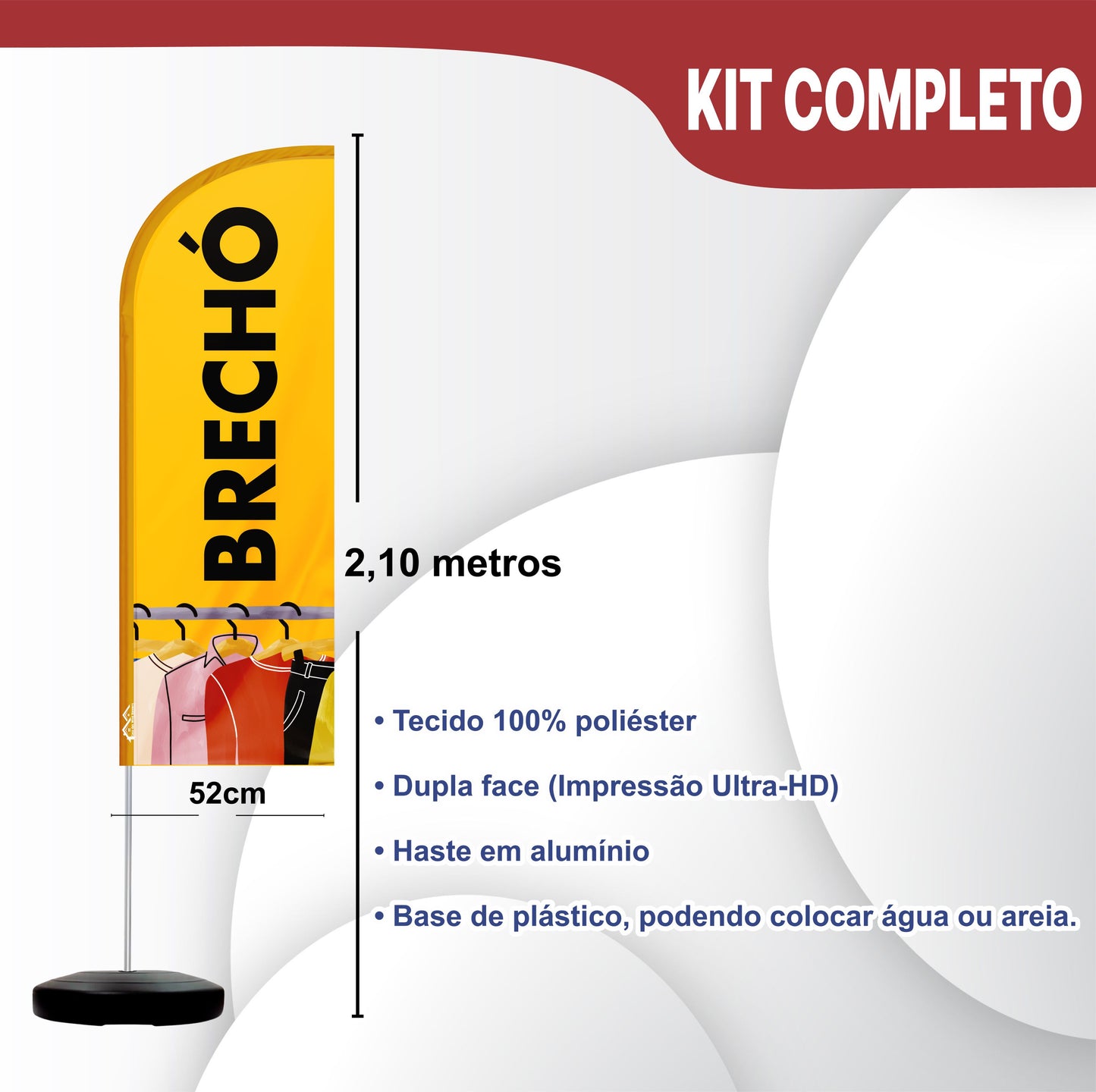 Wind Banner Completo 2,10m Brechó M1