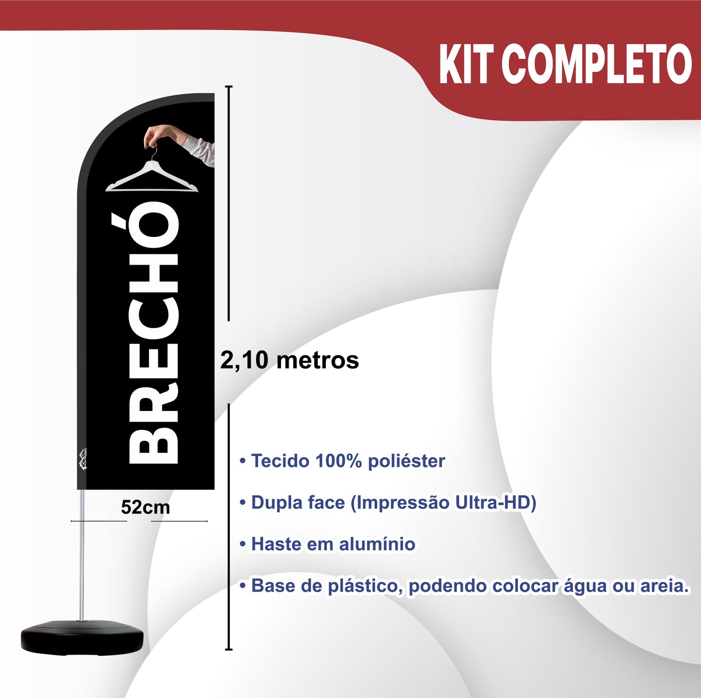 Wind Banner Completo 2,10m Brechó M2