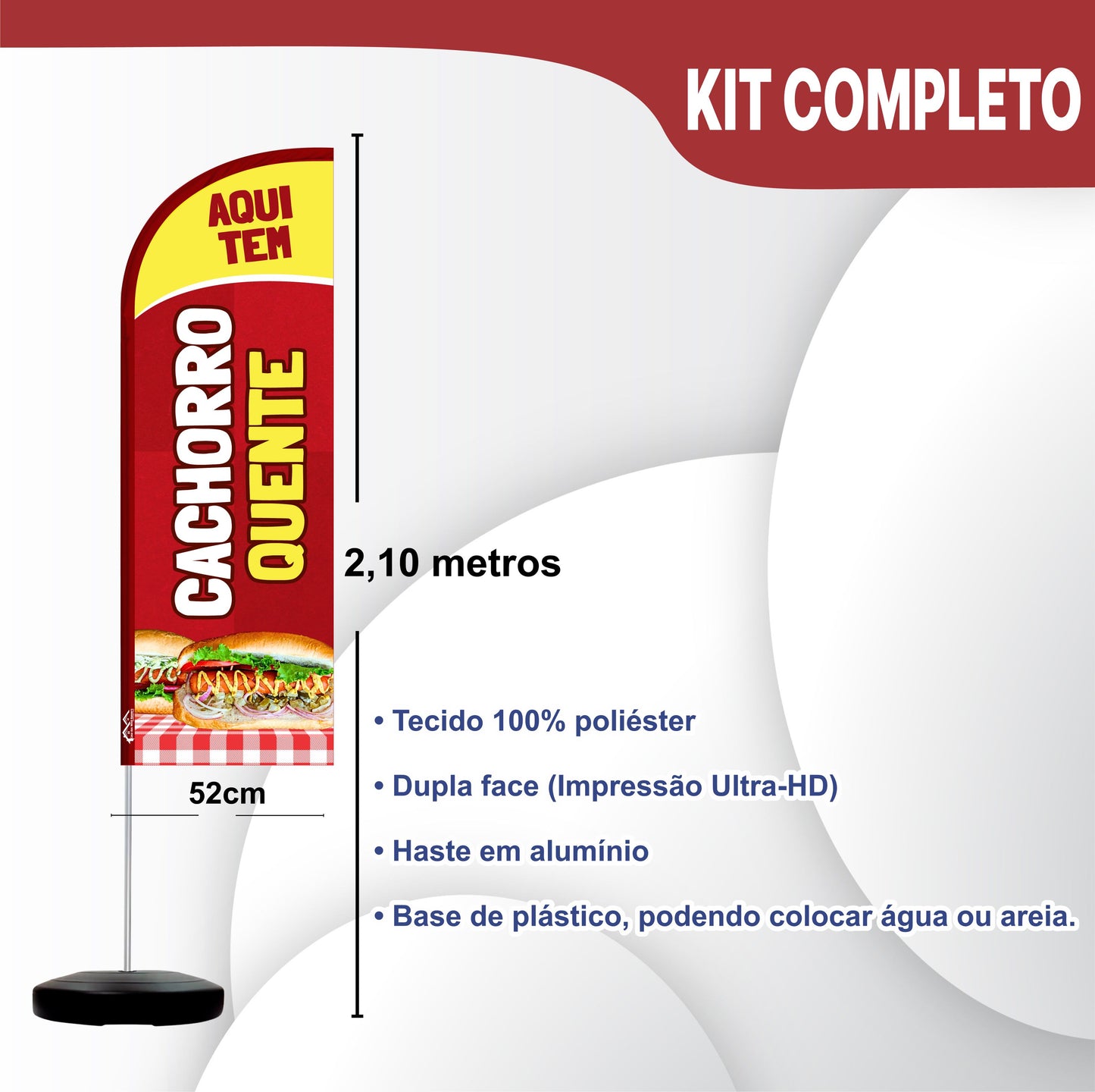 Wind Banner Completo 2,10m Cachorro Quente