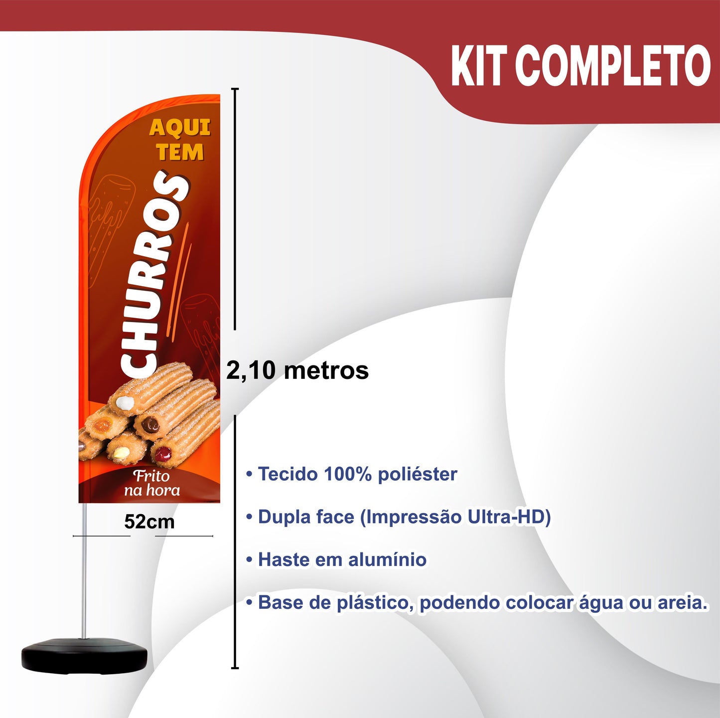 Wind Banner Completo 2,10m Churros