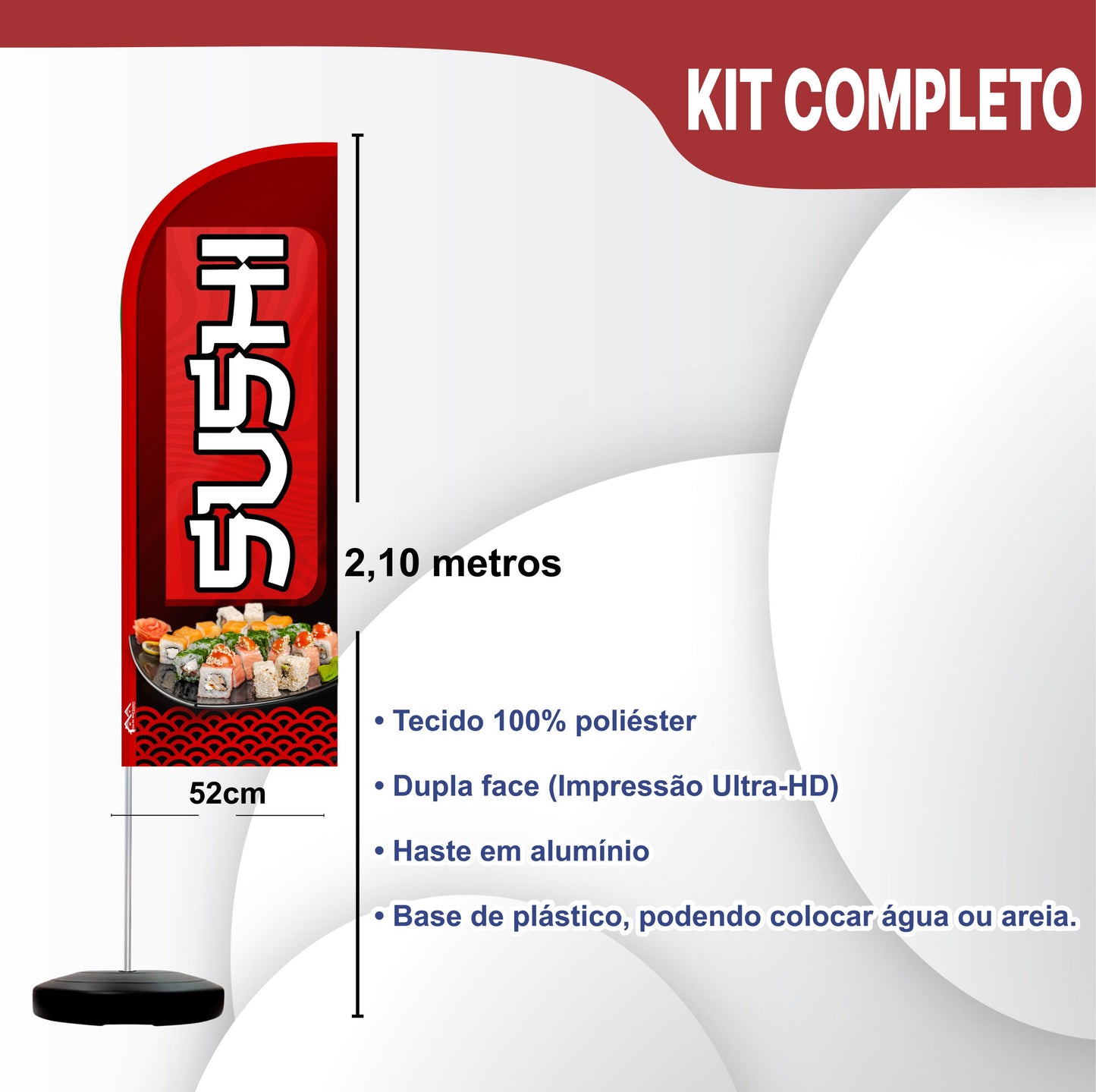 Wind Banner Completo 2,10m Sushi