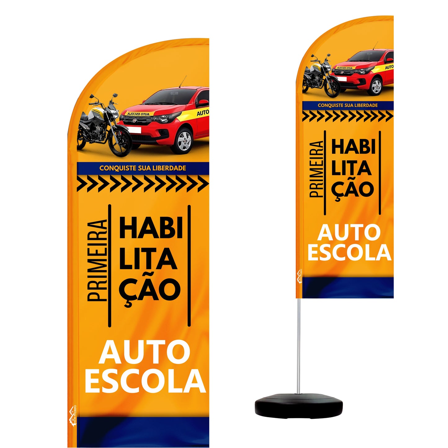 Wind Banner Completo 2,10m Auto Escola