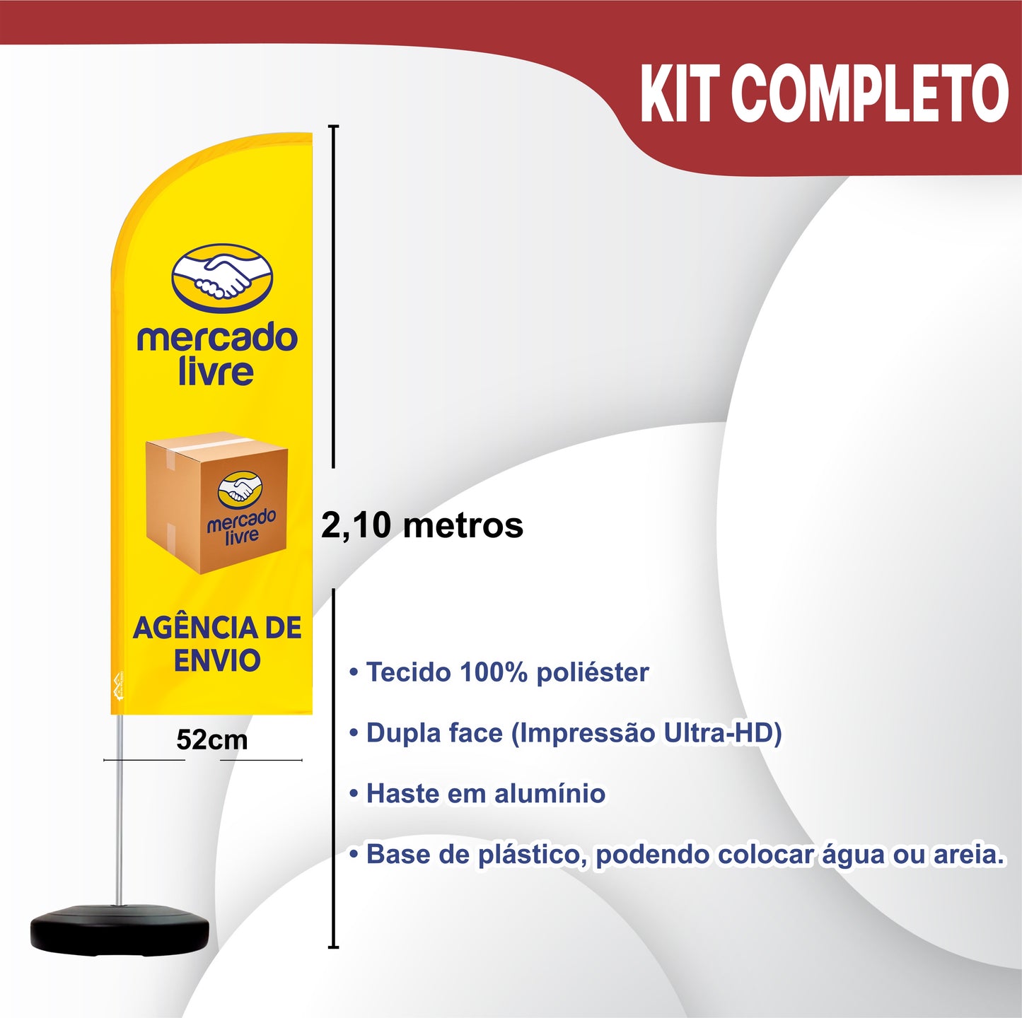 Wind Banner Completo 2,10m Agência Mercado Livre
