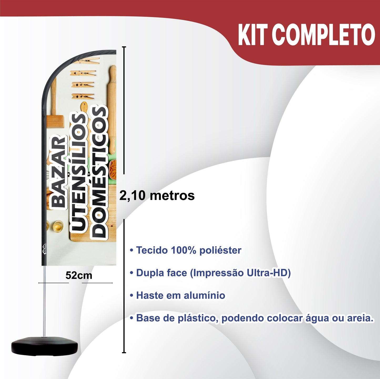 Wind Banner Completo 2,10m Bazar Utensílios Domésticos