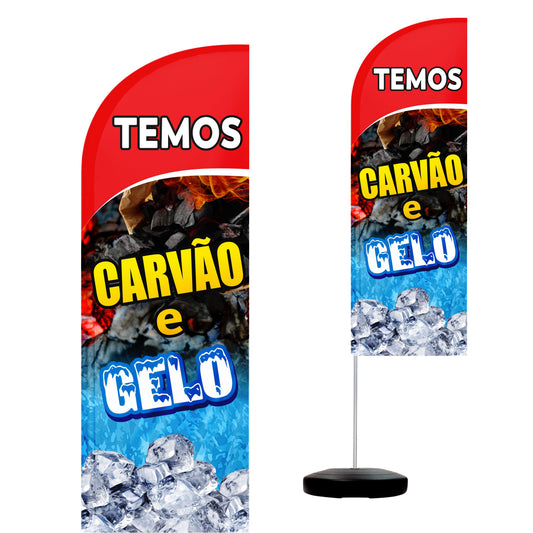 Wind Banner Completo 2,10m Temos Carvão e Gelo