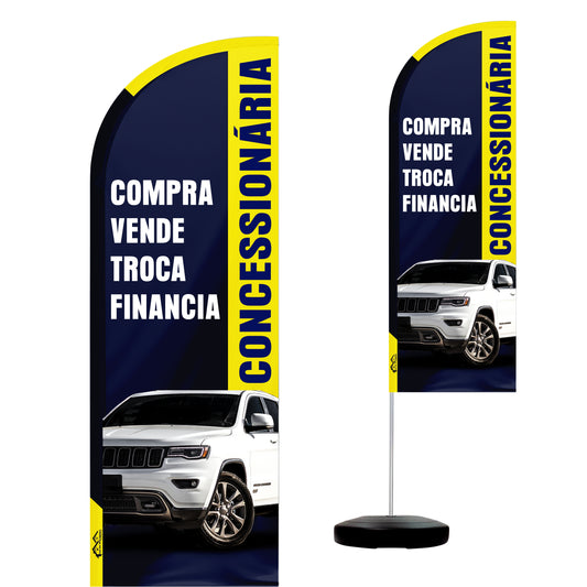 Wind Banner Completo 2,10m Concessionária