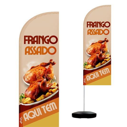 Wind Banner Completo 2,10m Frango Assado M1