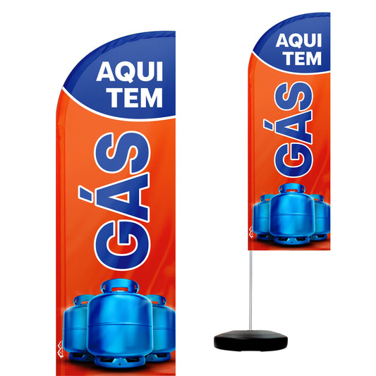 Wind Banner Completo 2,10m Aqui Tem Gás