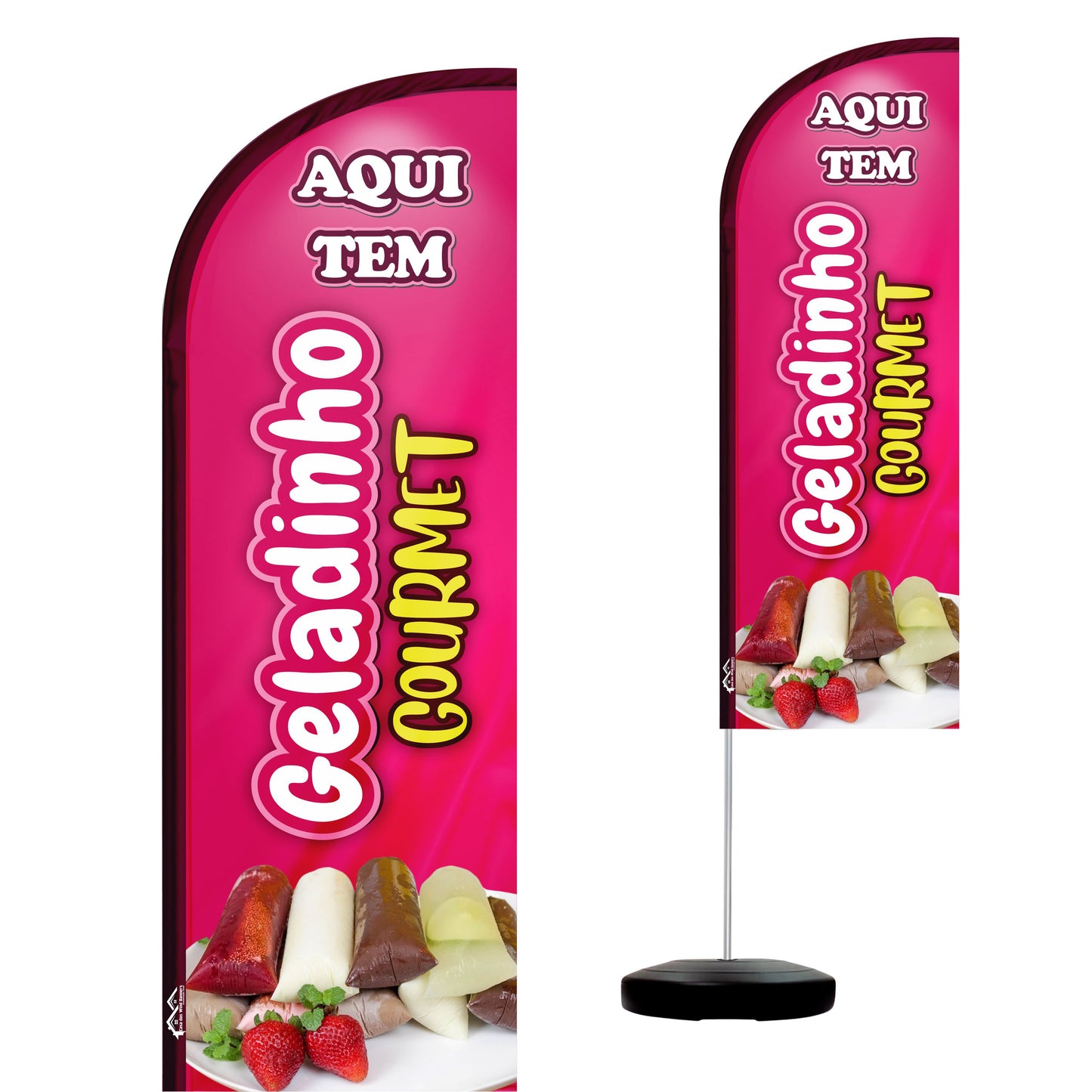 Wind Banner Completo 2,10m Geladinho Gourmet