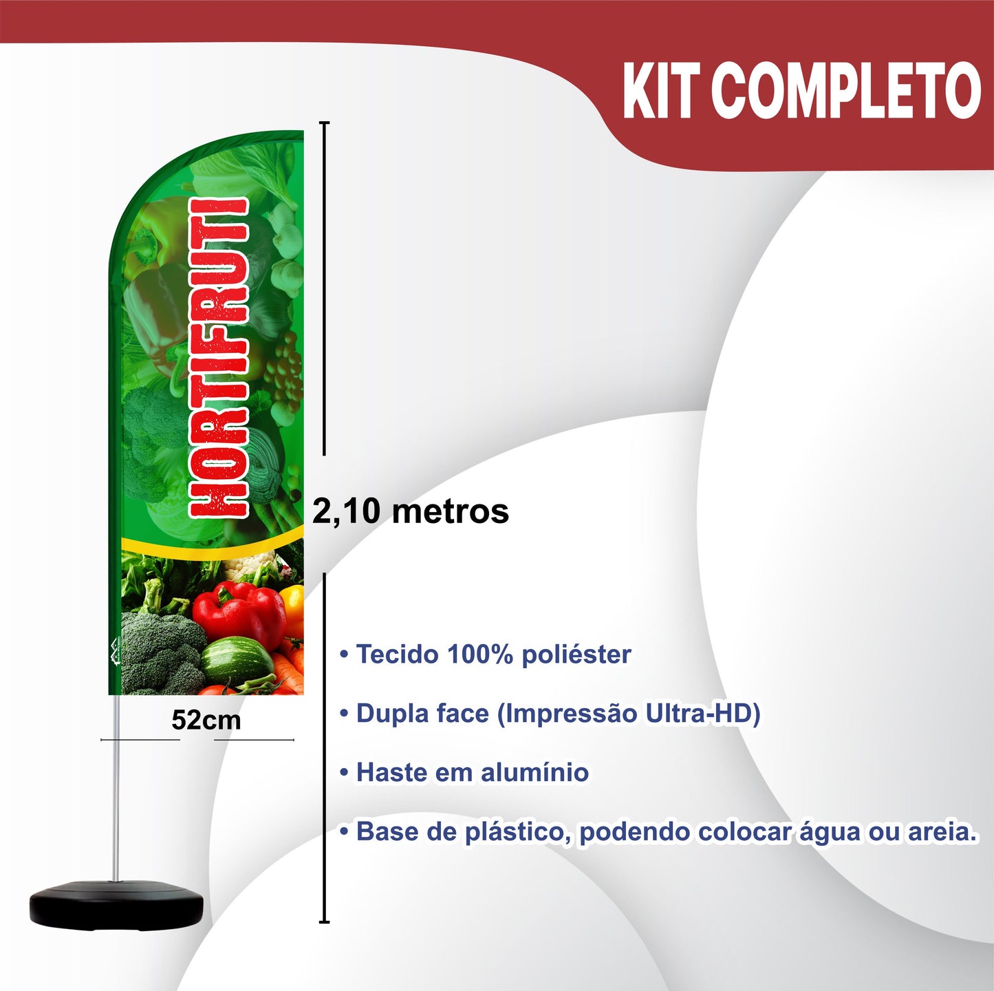 Wind Banner Completo 2,10m Hortifruti