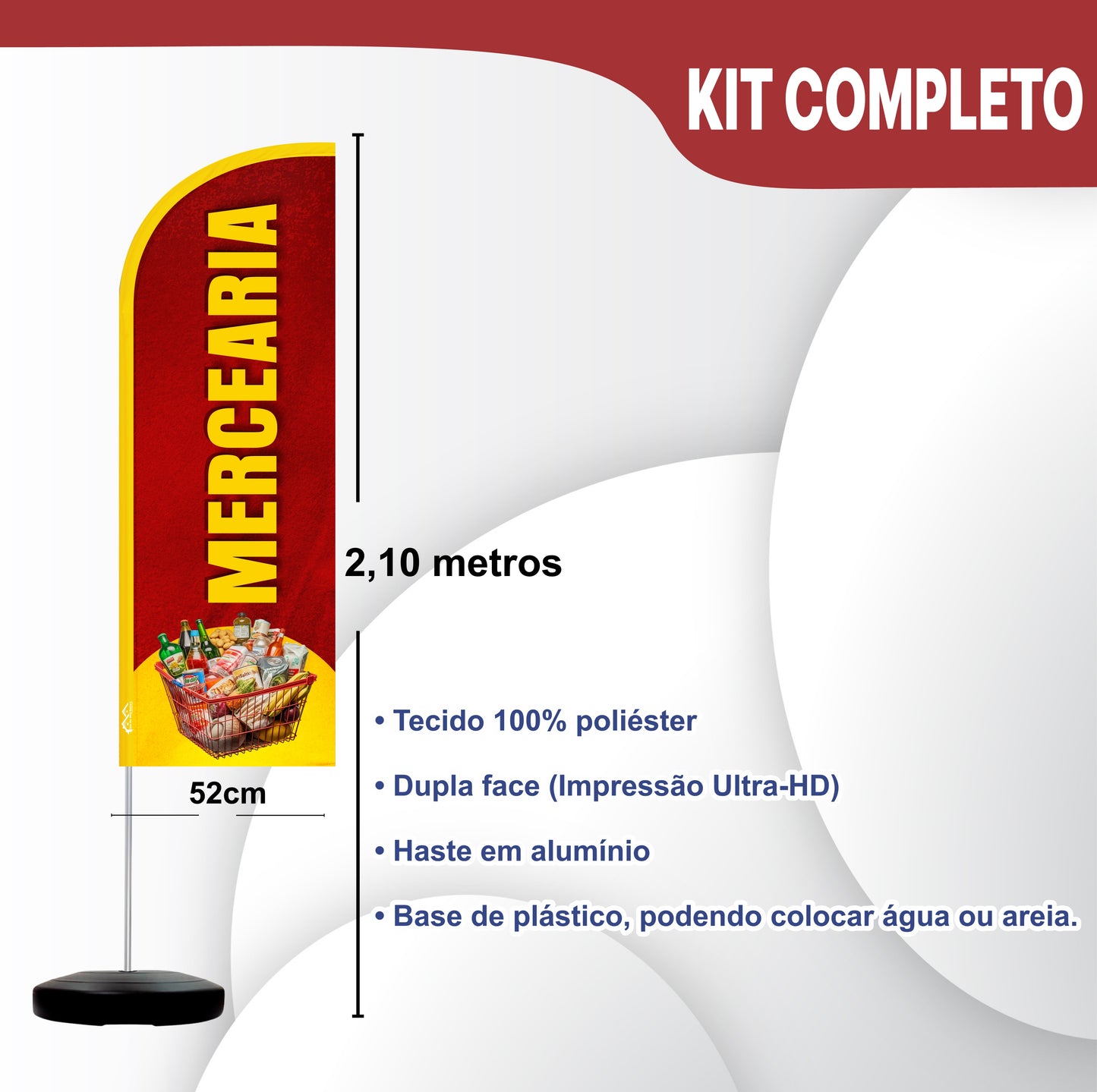 Wind Banner Completo 2,10m Mercearia
