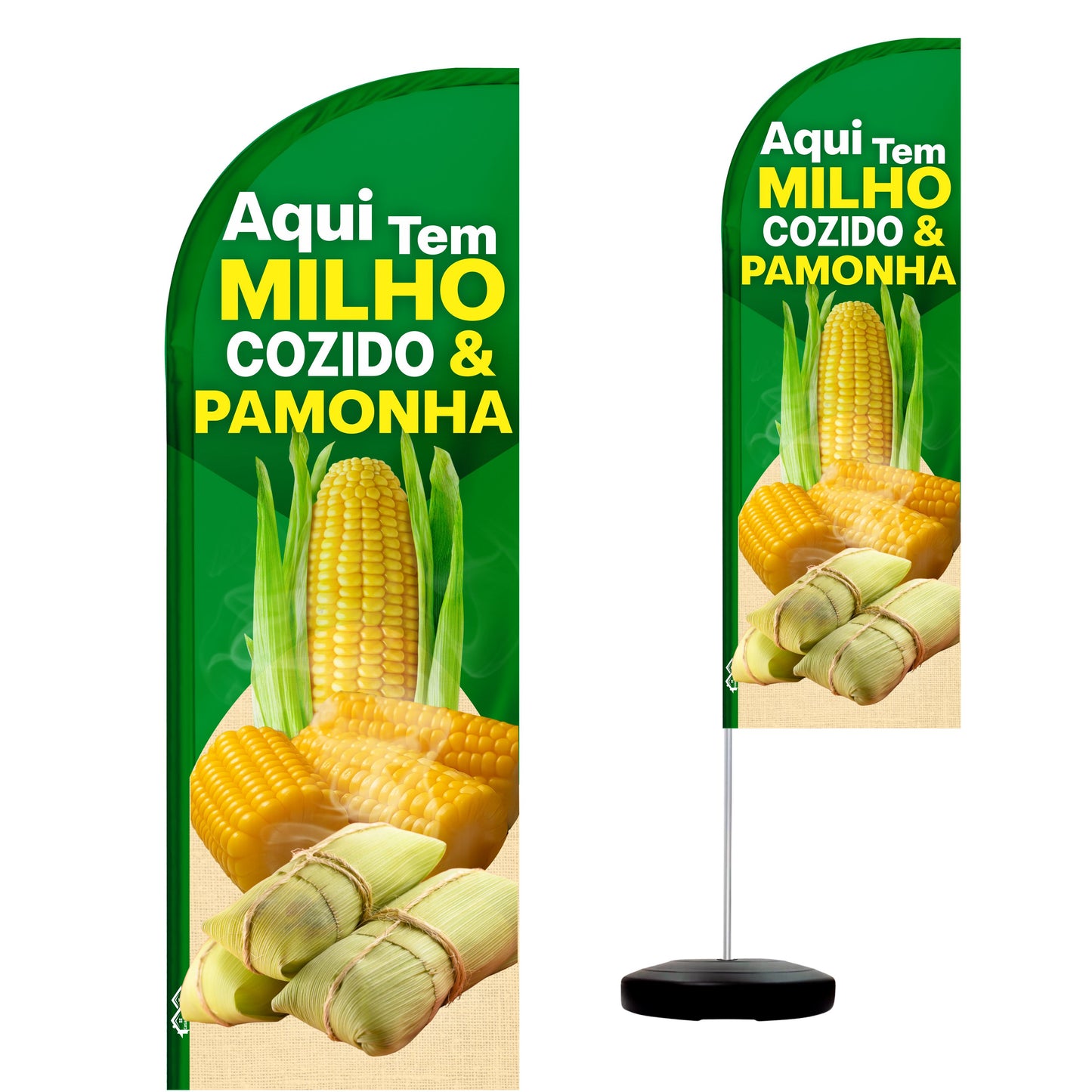 Wind Banner Completo 2,10m Milho Cozido E Pamonha