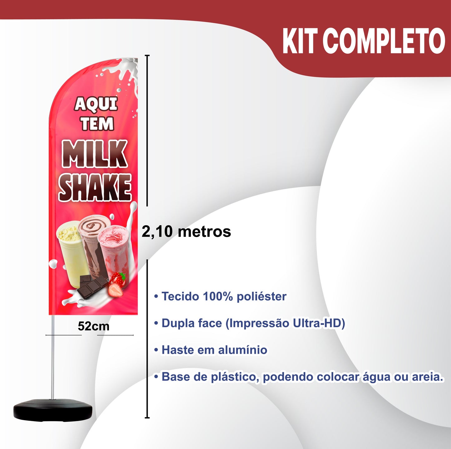 Wind Banner Completo 2,10m Milk Shake