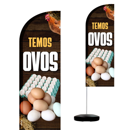 Wind Banner Completo 2,10m Temos Ovos