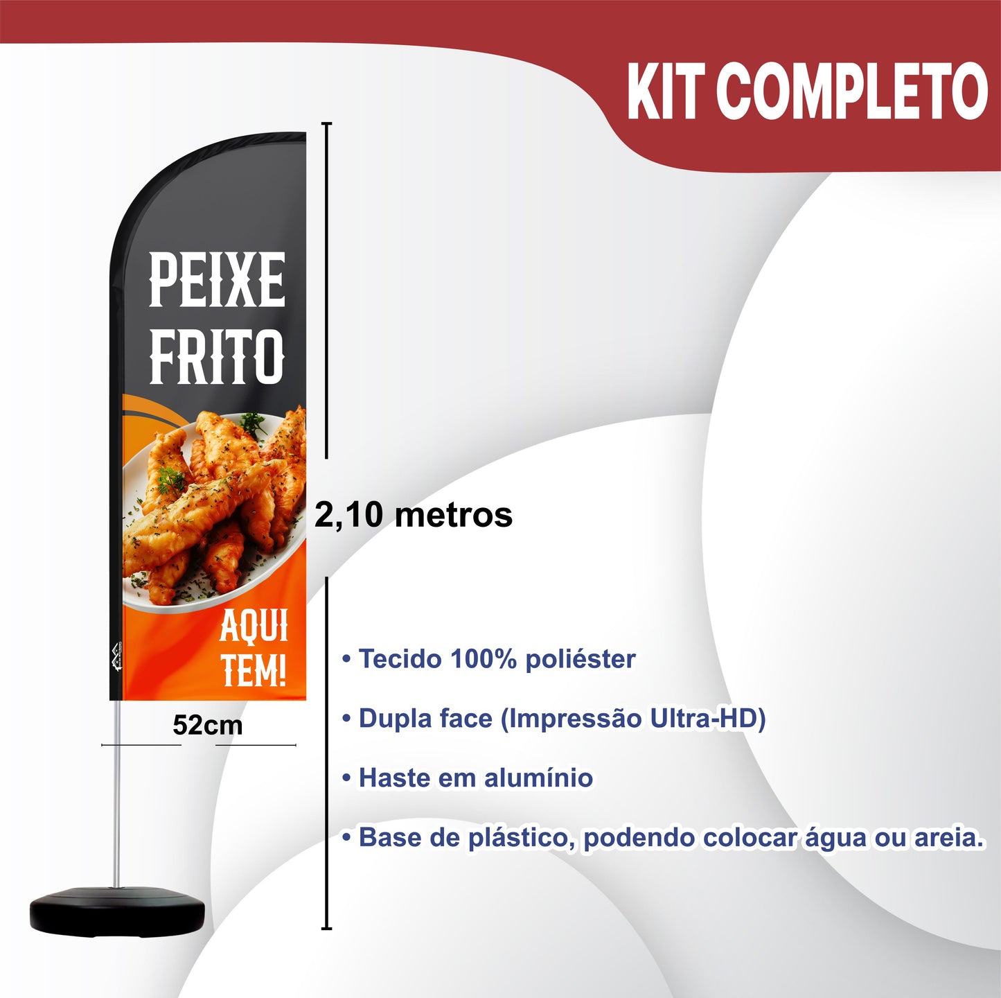 Wind Banner Completo 2,10m Peixe Frito