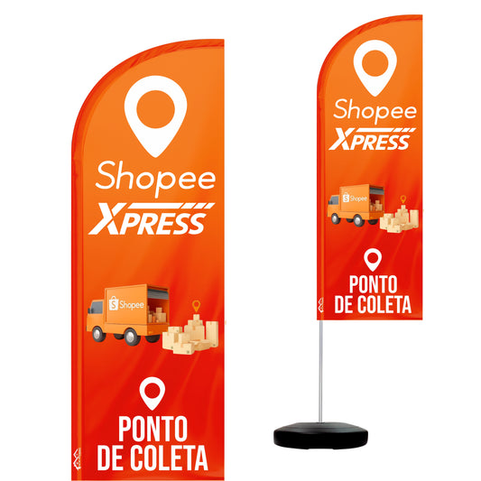 Wind Banner Completo 2,10m Ponto de Coleta Shopee