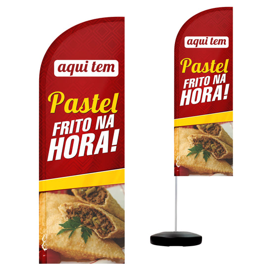Wind Banner Completo 2,10m Pastel Frito na Hora