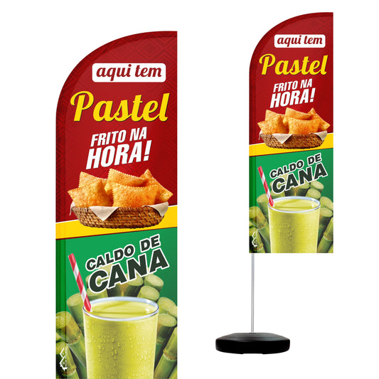 Wind Banner Completo 2,10m Pastel E Caldo De Cana