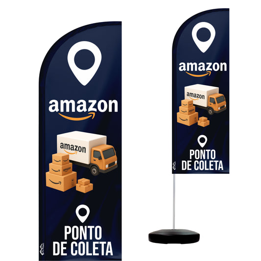 Wind Banner Completo 2,10m Ponto de Coleta Amazon