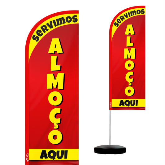 Wind Banner Completo 2,10m Servimos Almoço