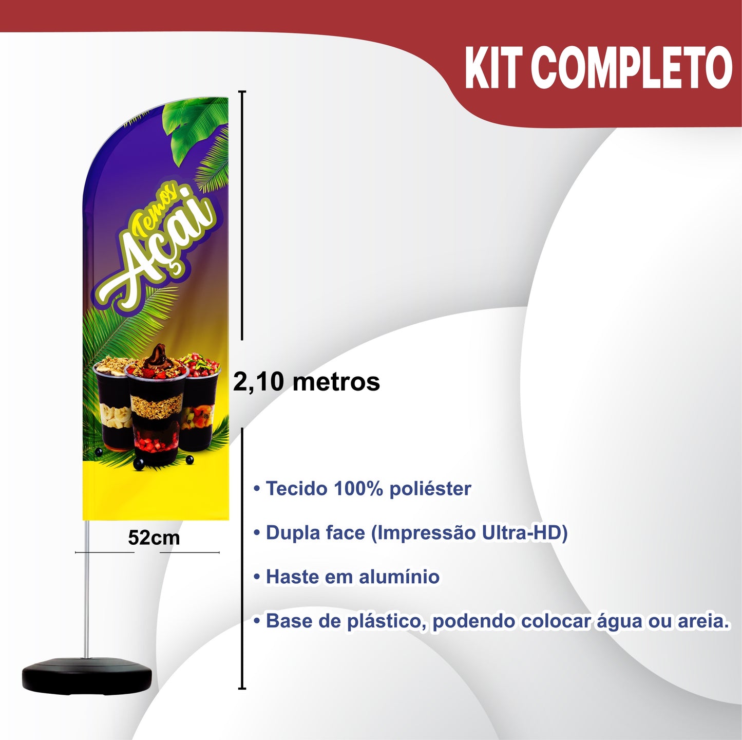 Wind Banner Completo 2,10m Açaí M5