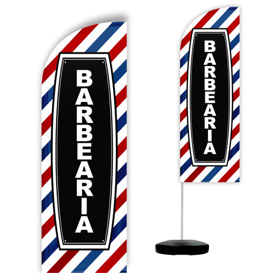 Wind Banner Completo 2,10m Barbearia M1