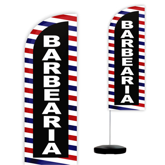 Wind Banner Completo 2,10m Barbearia M3