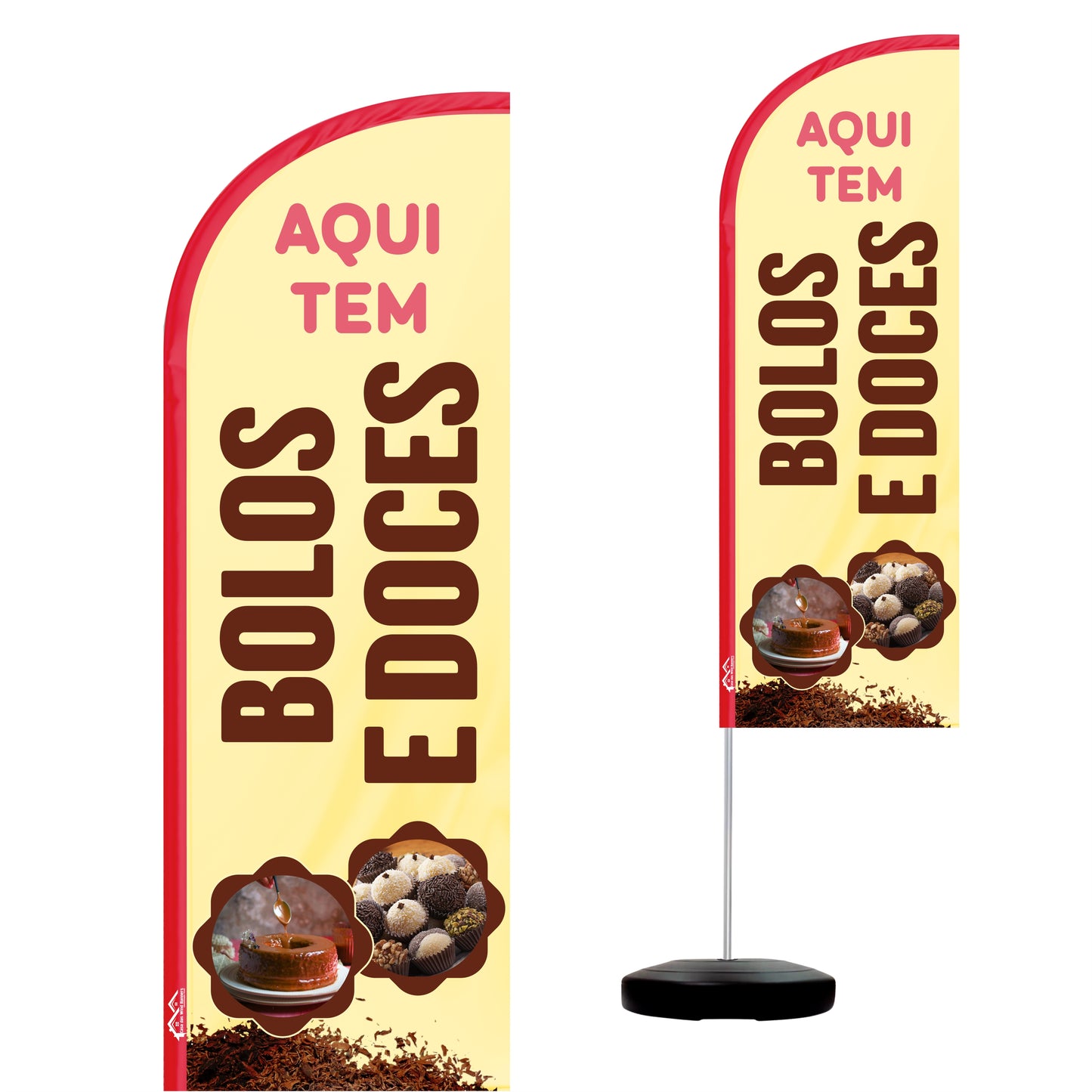 Wind Banner Completo 2,10m Bolos e Doces