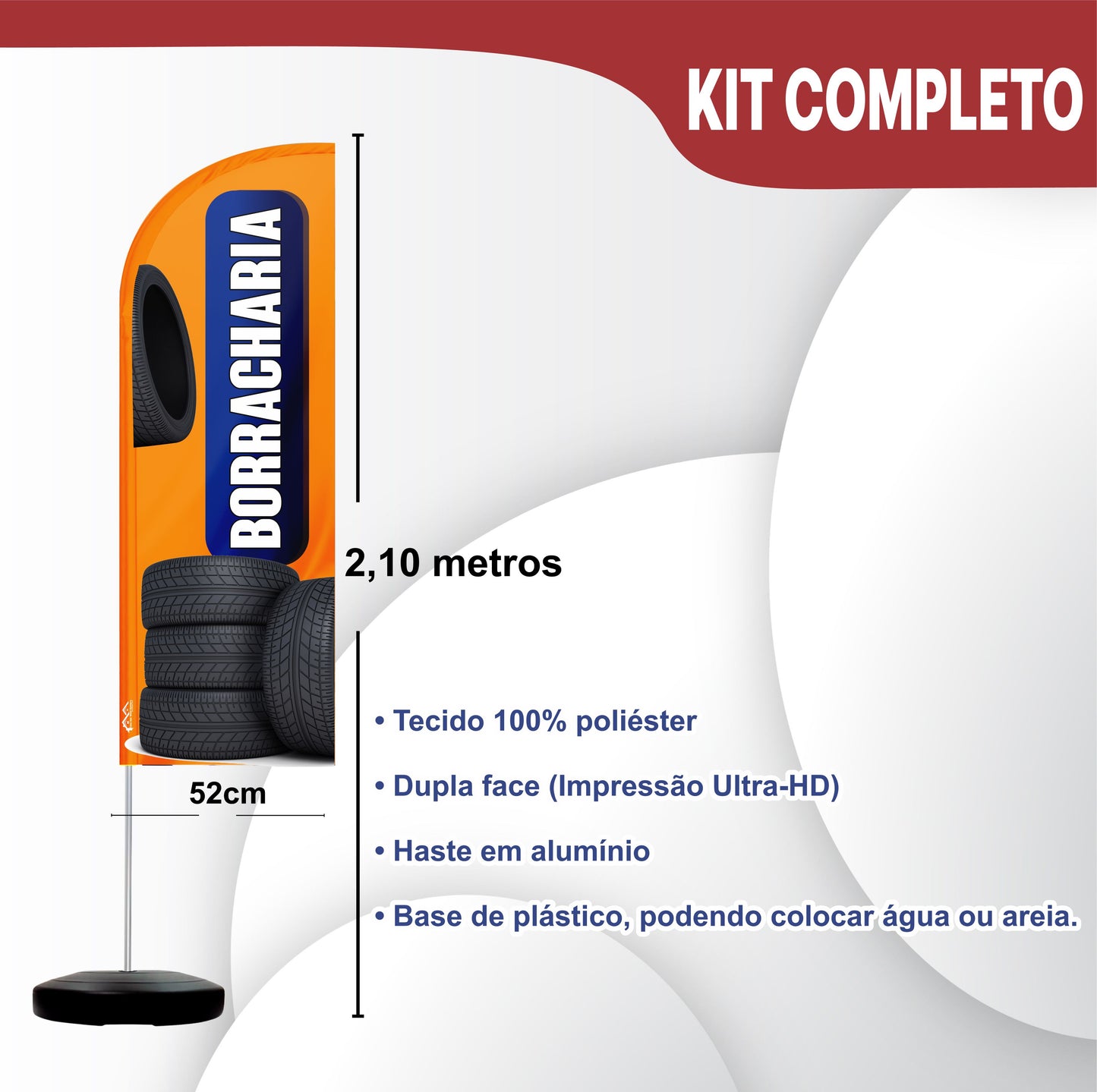Wind Banner Completo 2,10m Borracharia