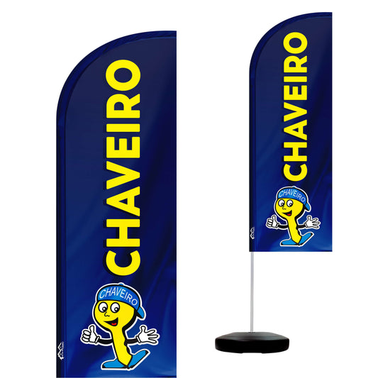 Wind Banner Completo 2,10m Chaveiro