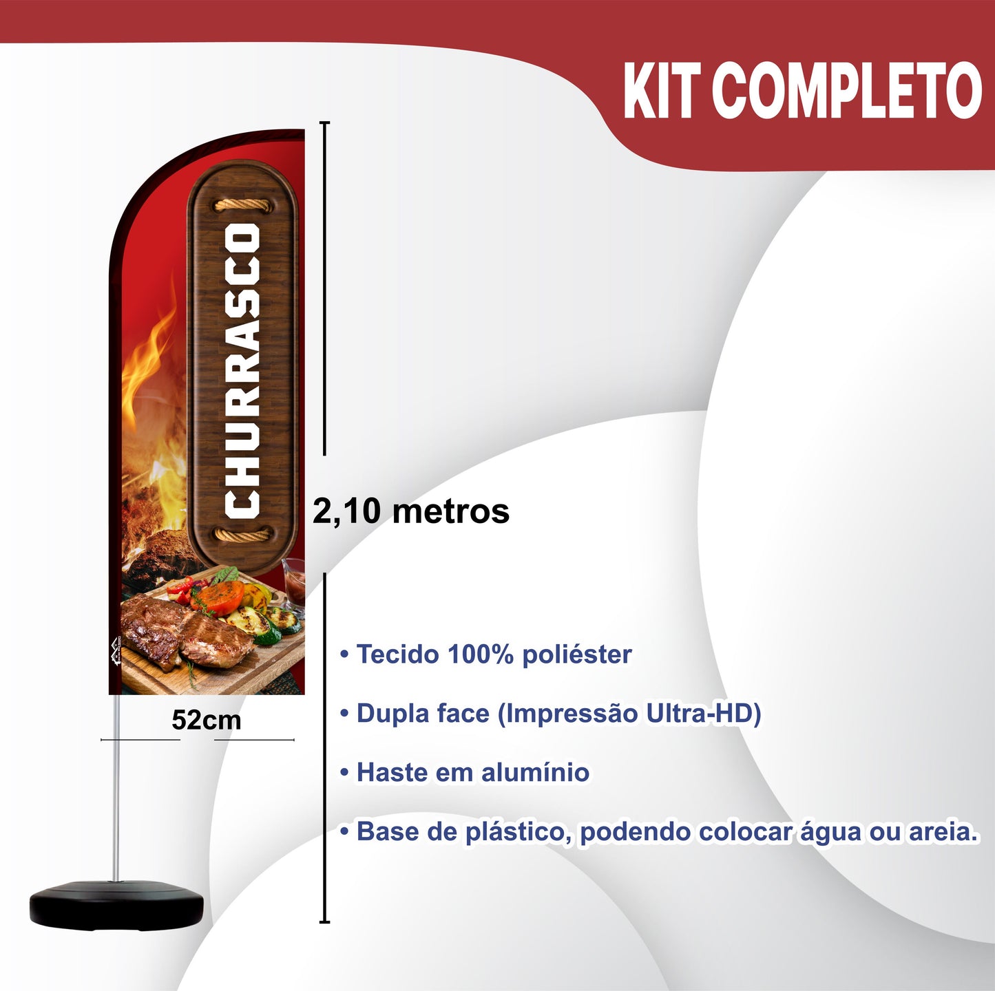 Wind Banner Completo 2,10m Churrasco