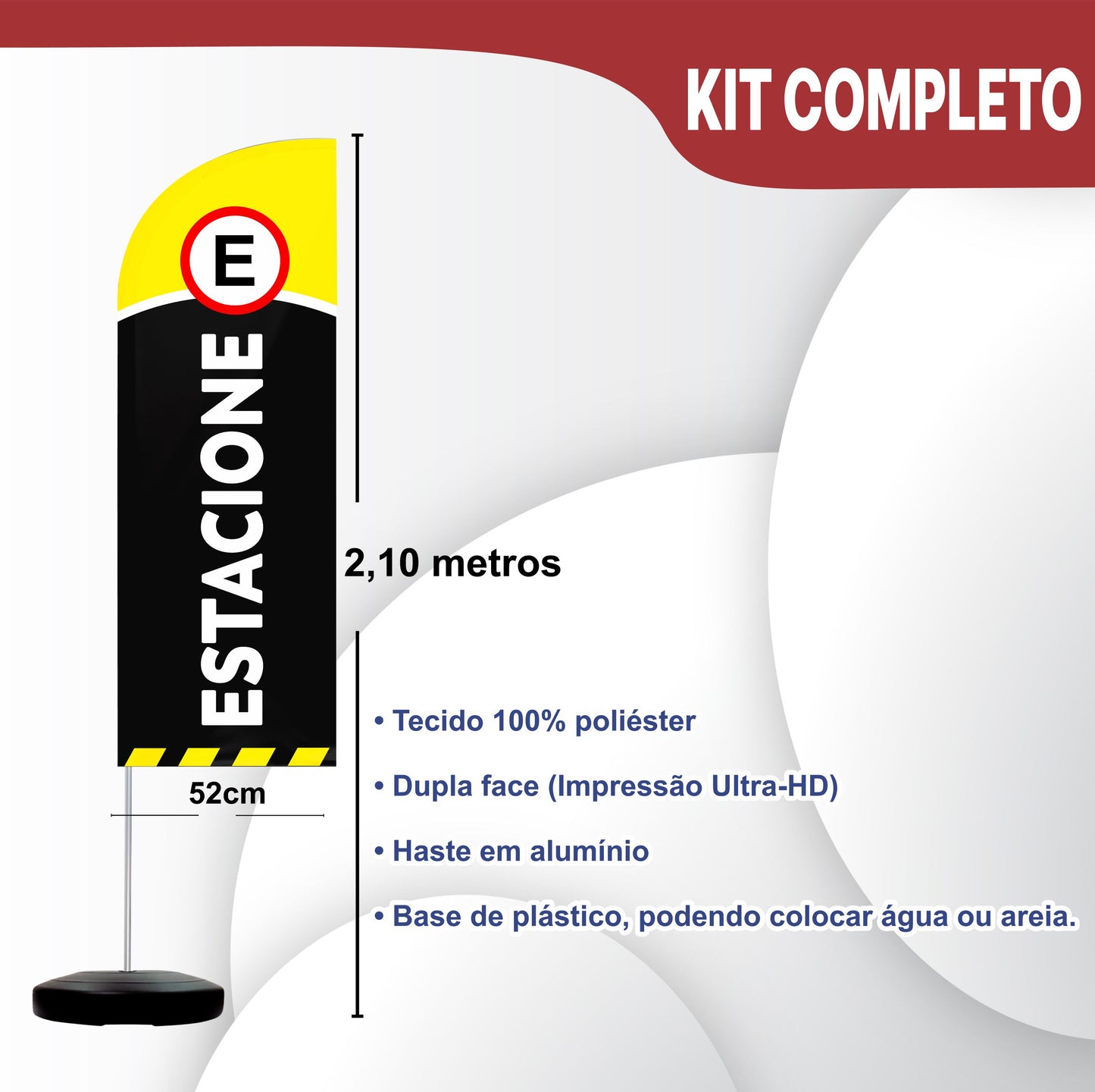 Wind Banner Completo 2,10m Estacione M2