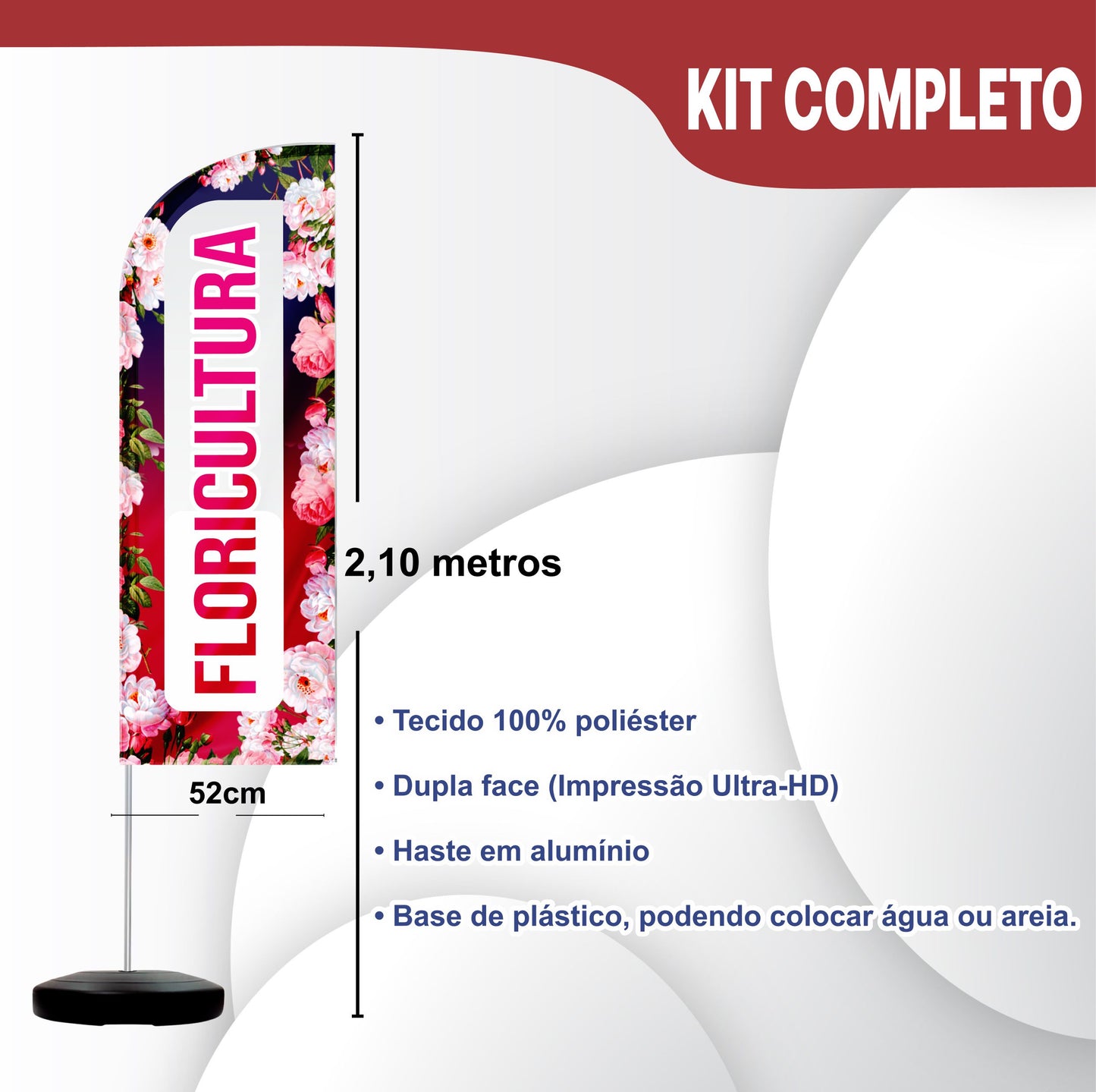 Wind Banner Completo 2,10m Floricultura